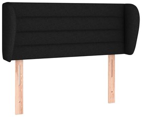 vidaXL Tăblie de pat cu aripioare negru 93x23x78/88 cm textil