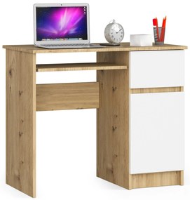 Masă PC Bhaskar (Stejar artisan + Alb) (D). 1070878