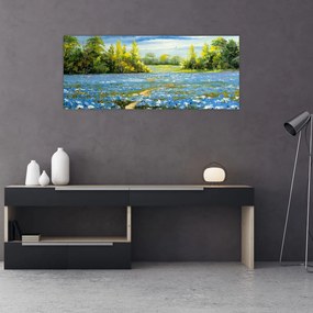 Tablou - Drum de câmp, pictură în ulei (120x50 cm)