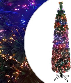 vidaXL Pom de Crăciun artificial subțire cu suport 120 cm fibră optică