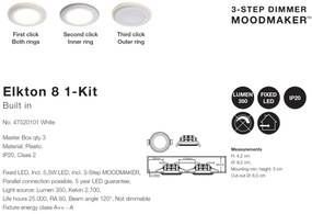 Spot LED incastrabil Elkton 8 / 2700K / 3-Step MOODMAKER
