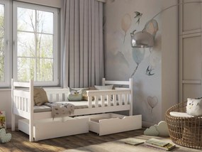 Pat pentru copii 80 x 180 cm Emelda (cu somieră și sp. depozitare) (Alb). 1012793