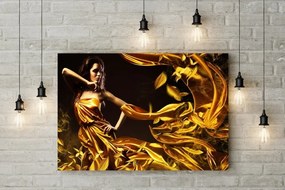 Tablou canvas Gold Dress Girl 120x80 cm