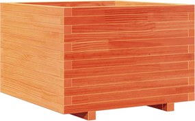 vidaXL Jardinieră grădină, maro ceruit, 70x70x49,5 cm, lemn masiv pin