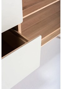 Comodă TV albă/în culoare naturală din lemn de stejar 150x64 cm Fina – Gazzda