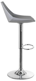 Scaune de bar gri cu înălțime ajustabilă 2 buc. din imitație de piele (înălțime șezut 56,5 cm) – Casa Selección
