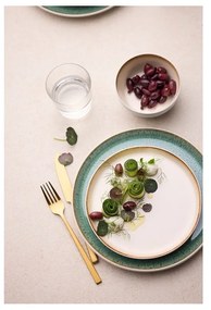 Farfurie albă/verde din gresie ø 27 cm Gastro White/Green – Bitz