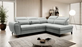 Coltar extensibil cu spatiu pentru depozitare, 255x201x100 cm, Noble R01, Eltap (Culoare: Gri inchis - Flores 4)