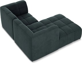 Colțar albastru cu tapițerie din catifea (cu colț pe partea stângă/cu șezlong) Aloha – Makamii