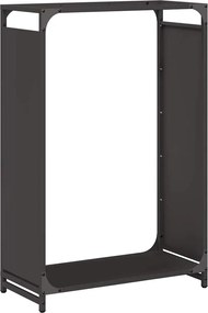 vidaXL Suport pentru lemne de foc negru Oțel laminat la rece