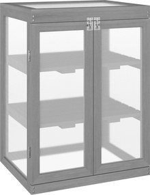 Outsunny Seră, Frigider, transparent, potrivită pentru exterior, lemn+policarbonat, 58 x 44 x 78cm | Aosom Romania