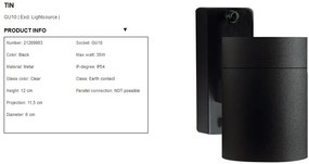 Aplica de perete exterior, IP54 Tin negru 21269903 NL