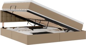 vidaXL Pat cu saltea și LED Cappuccino 160 x 200 cm Piele artificială