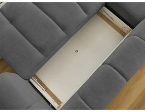 Colțar gri închis extensibil/cu spațiu de depozitare (cu colț pe partea stângă/cu șezlong) Fuji – Bobochic Paris