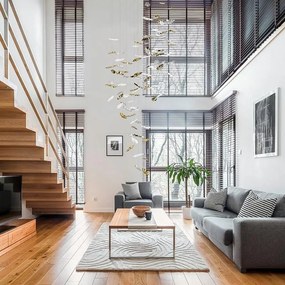 Element decorativ suspendat design frunze care cad din tavan Leaf A clear