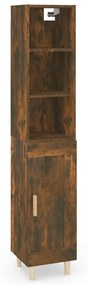 3115617 vidaXL Dulap înalt, stejar fumuriu, 34,5x34x180 cm, lemn prelucrat