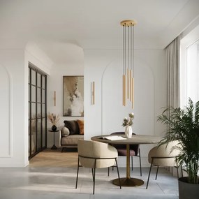 Lustră pe cablu Sollux SL.1174 PASTELO 5xG9/8W/230V auriu