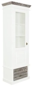 Vitrina Cabana Alb Si Antracite, Stanga, 67.5 Cm