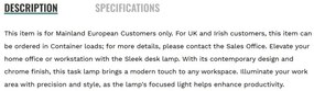 Veioza/Lampa de birou minimalista Sleek crom