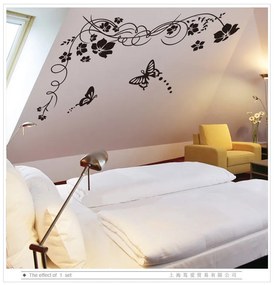 Sticker perete Black Flower Decor 2