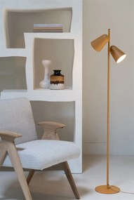 Lampa de podea cu doua spoturi directionabile Salamanca galben mustar
