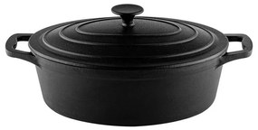 Cratita din fonta cu capac Muhler Tika MR-4133CI, 41x25x11cm, 5.1 L, Inductie, Negru