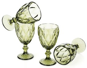 Set de pahare de vin, 6buc, 300 ml, verde, BAROLO TYPE 3