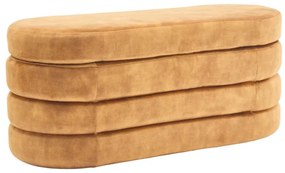 Bancheta cu spatiu de depozitare, Catifea Galben-Mustar, VOQUE 115cm A-46690 VC