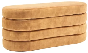 Bancheta cu spatiu de depozitare, Catifea Galben-Mustar, VOQUE 115cm A-46690 VC