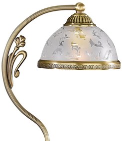 Veioza, Lampa de masa design clasic din alama si sticla 6202