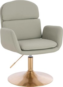 HR480N Scaun Culoarea Inului Piele Ecologica Premium Soft cu Bază Aurie