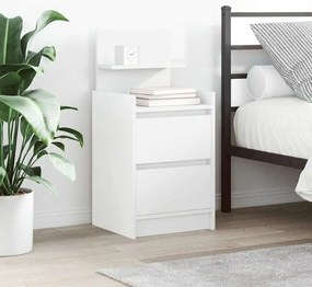 vidaXL Noptiera cu 2 sertare alb 38x34x80 cm
