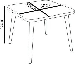 Set masa + 2 scaune copii 60×40×45 cm – PAL albastru – Bambi