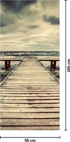 Fototapet pentru ușă - Ponton la mare (95x205cm)