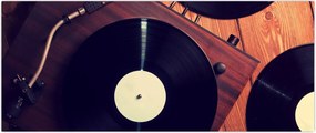 Tablou - Discuri de gramafon (120x50 cm)