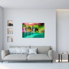 Tablou - Cascada, Lacurile Plitvice, Croația (90x60 cm)