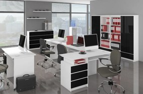 Masă PC Bronte (Alb + negru lucios). 1068810