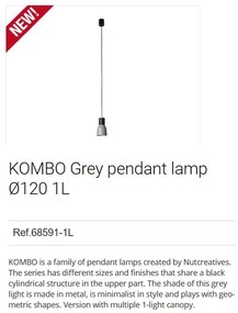 Pendul modern design minimalist KOMBO gri 12cm