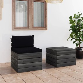 Set mobilier gradina din paleti, 2 piese, cu perne, lemn de pin