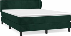 vidaXL Pat box spring cu saltea, verde închis, 140x200 cm, catifea