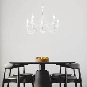 Lustră pe lanț DONATO 5xE14/40W/230V alb