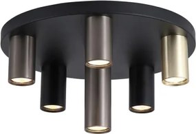 Searchlight 50570-6BK - Plafonieră TUBES, 6 x GU10, 10 W, 230 V, Ø 40 cm