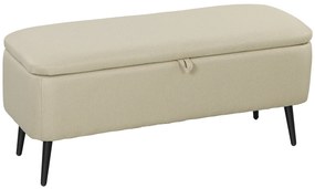 HOMCOM Bancă de Depozitare cu Capac Rabatabil și Picioare din Oțel pentru Dormitor Sufragerie Intrare 101x38,5x44,5 cm Bej | Aosom Romania