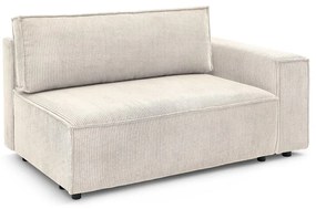 Modul pentru canapea crem cu tapițerie din catifea reiată (cu colț pe partea dreaptă) Nihad modular – Bobochic Paris