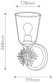 Quoizel STARING-1WB-DG-CLEAR - Aplica de perete STARING 1xE27/40W/230V, finisaj cupru