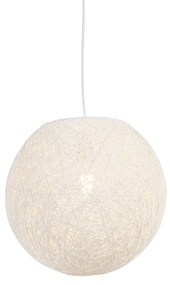Lampă suspendată rustică albă 35 cm - Corda