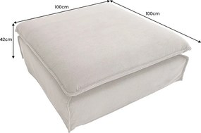 Taburete, suport pentru picioare Heaven 100cm, catifea raiata greige