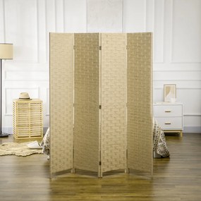 HOMCOM Paravan Separare Spațiu din Lemn, Pliabil, Înălțime 170 cm, Maro, pentru Living sau Birou | Aosom Romania