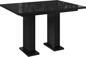 Masă lemn masiv Dining extensibilă Illumina Crest 120/160x80 cm Negru