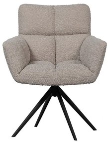 Scaun de sufragerie bej tapițat Vinny – WOOOD